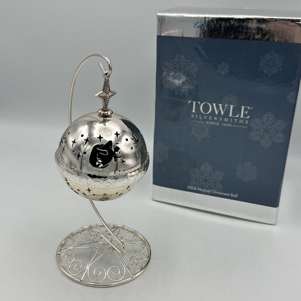 Towle 2004 Musical Silver Bell – Christmas Edition w/ Stand – NIB